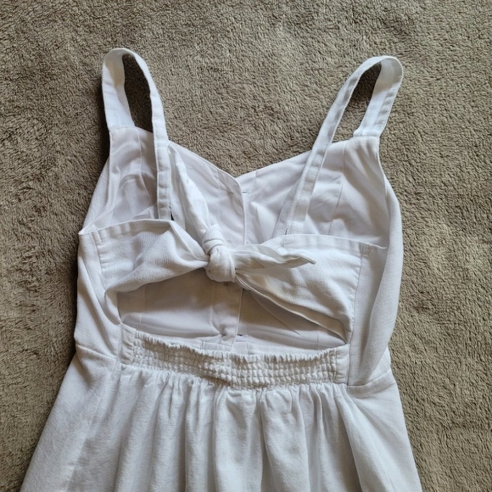 Japna white cotton linen blend button front dress size medium - Picture 8 of 11